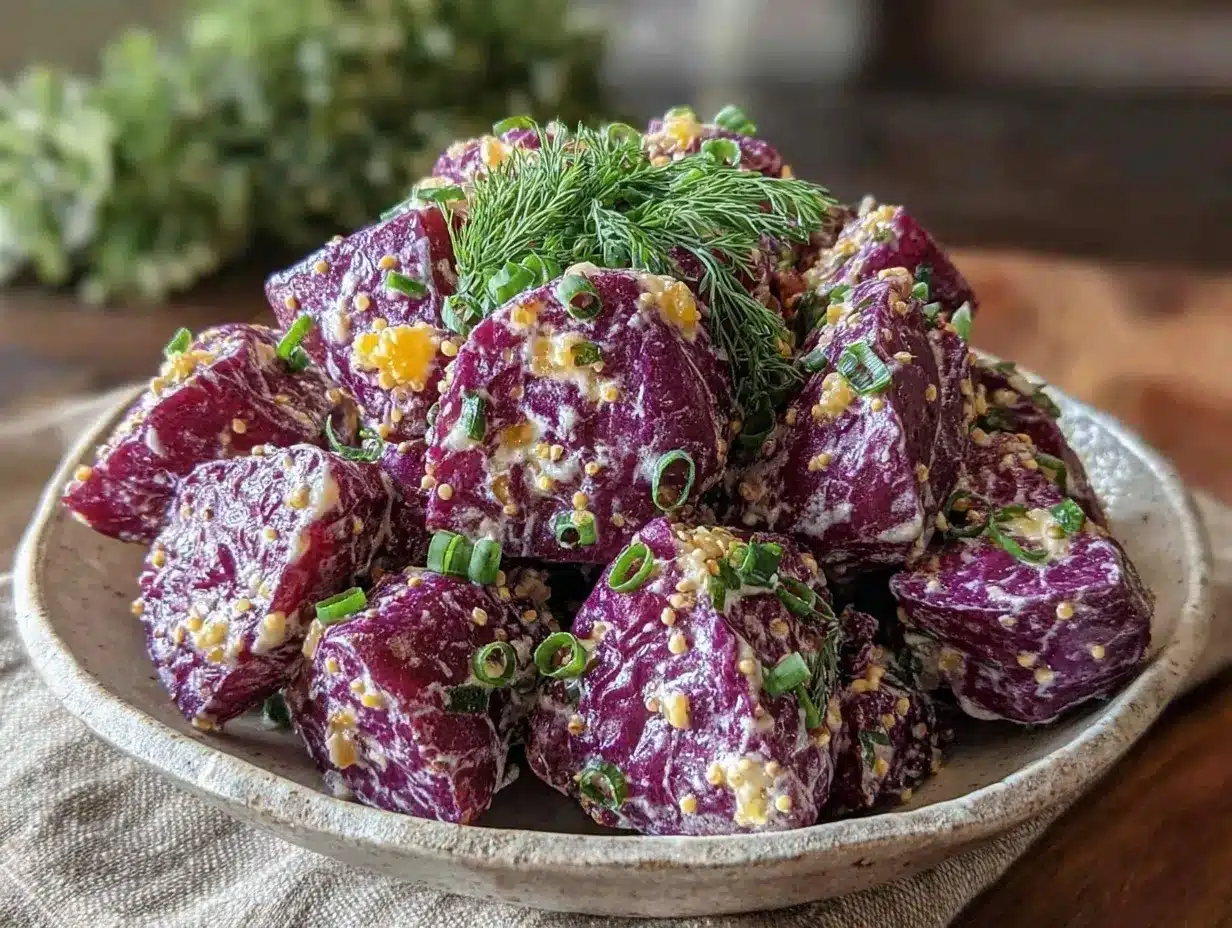 purple potato salad preparation steps
