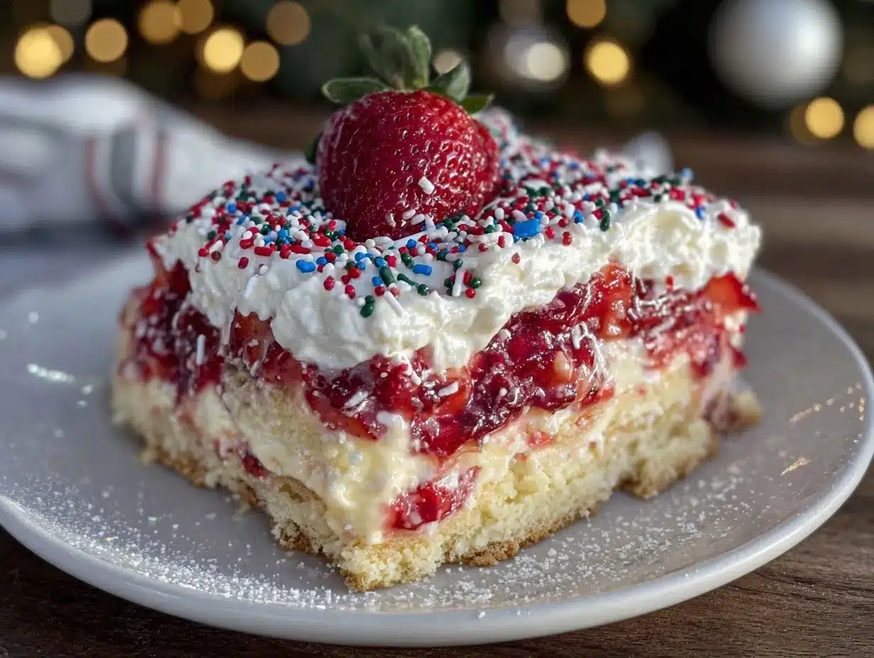 red white and berry dessert preparation steps