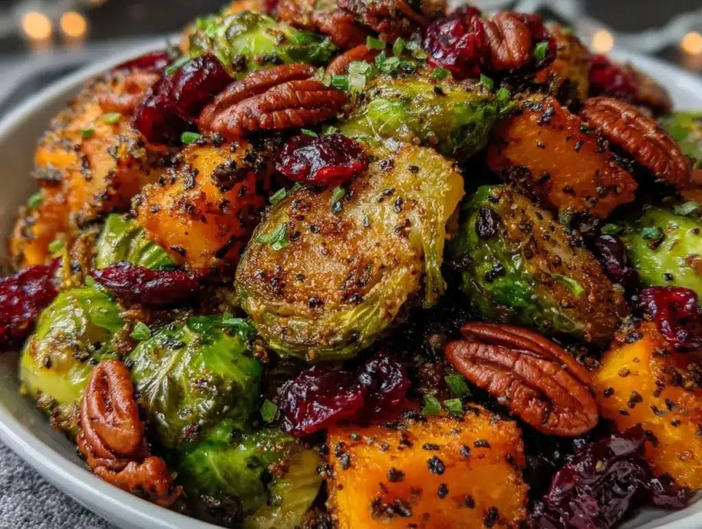 roasted butternut squash and Brussels sprouts - featured image