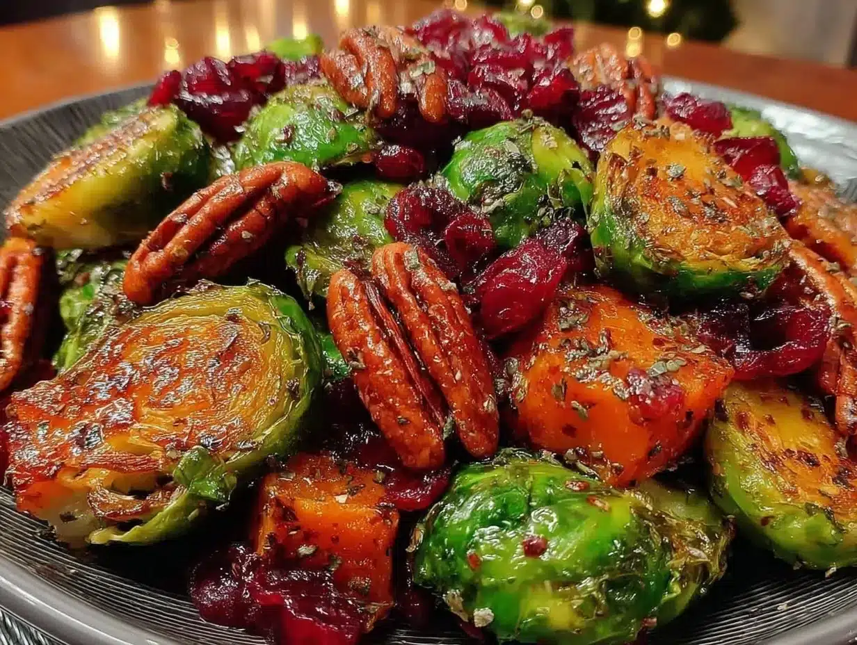 roasted butternut squash and Brussels sprouts preparation steps