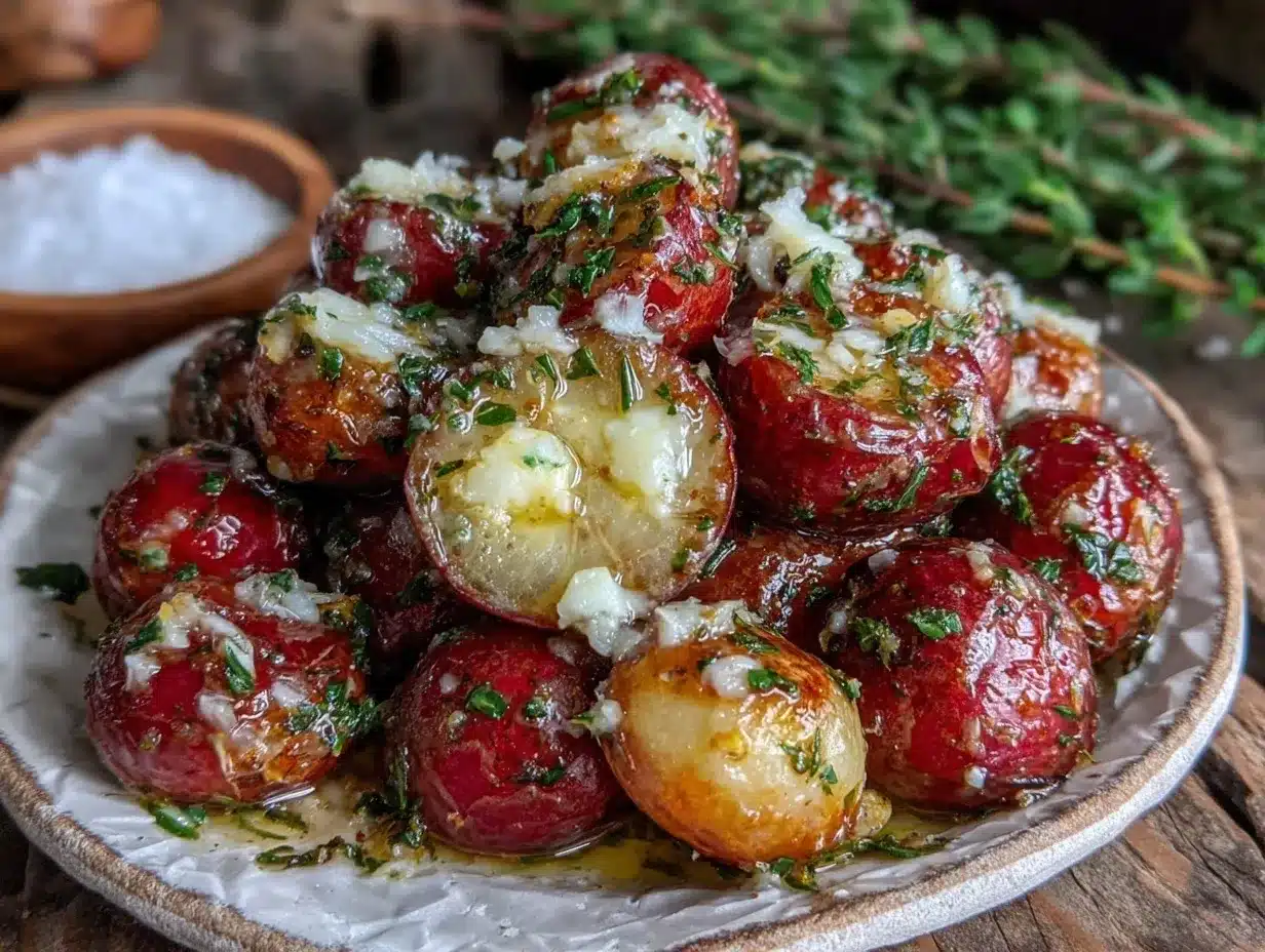 roasted radishes with herb butter preparation steps