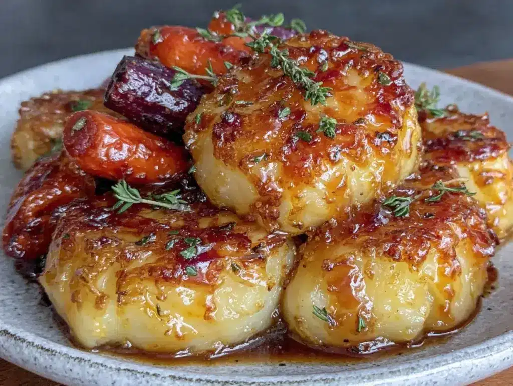 roasted turnips and carrots with maple glaze - featured image