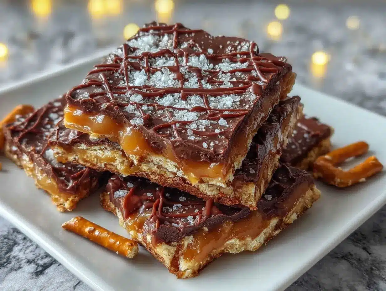 salted caramel pretzel bark preparation steps