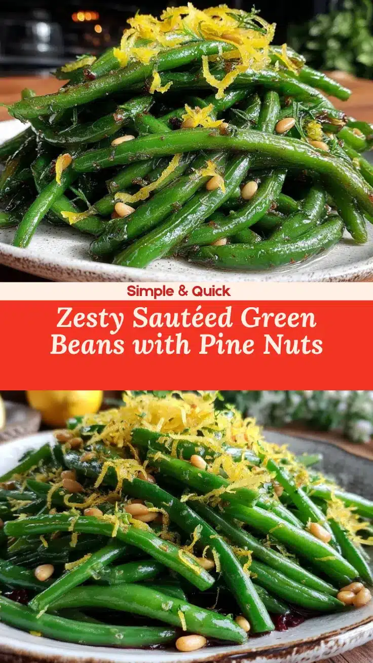 sautéed green beans with lemon zest and pine nuts recipe