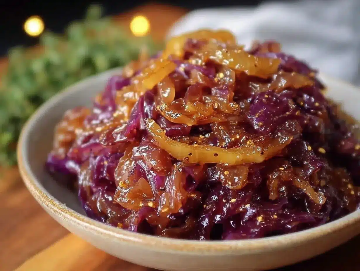 slow cooker apple cider braised red cabbage preparation steps