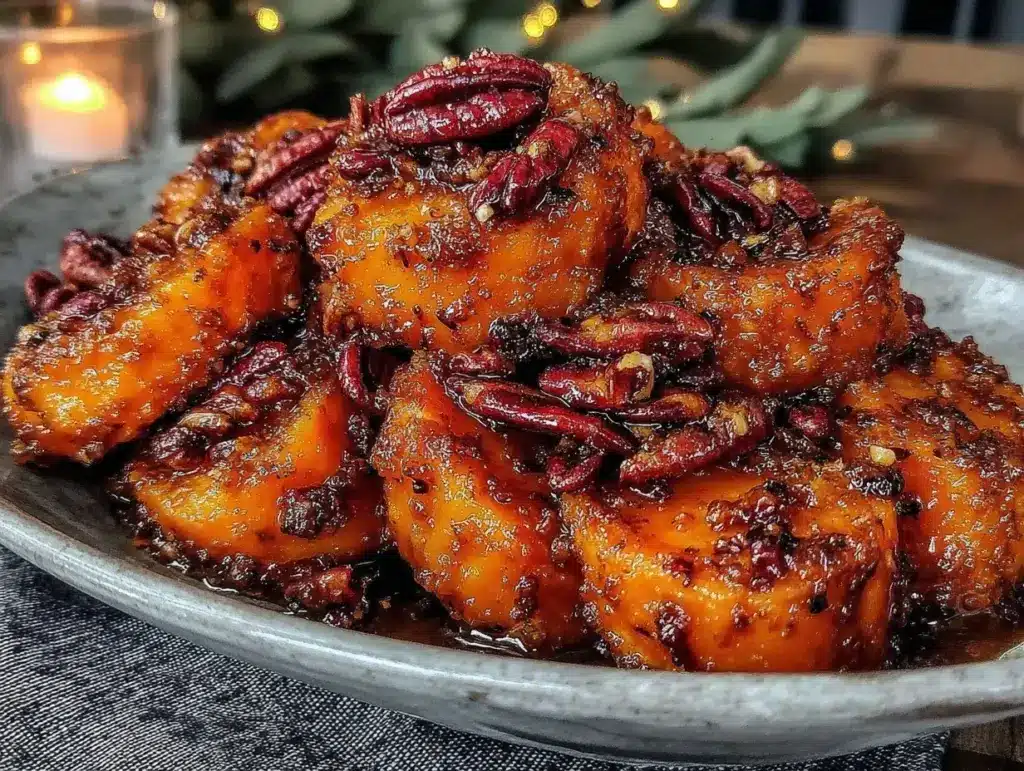 slow cooker candied sweet potatoes - featured image