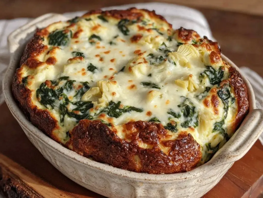 spinach artichoke casserole - featured image