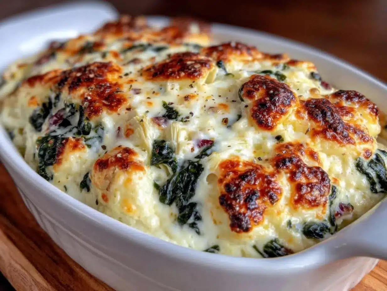 spinach artichoke casserole preparation steps