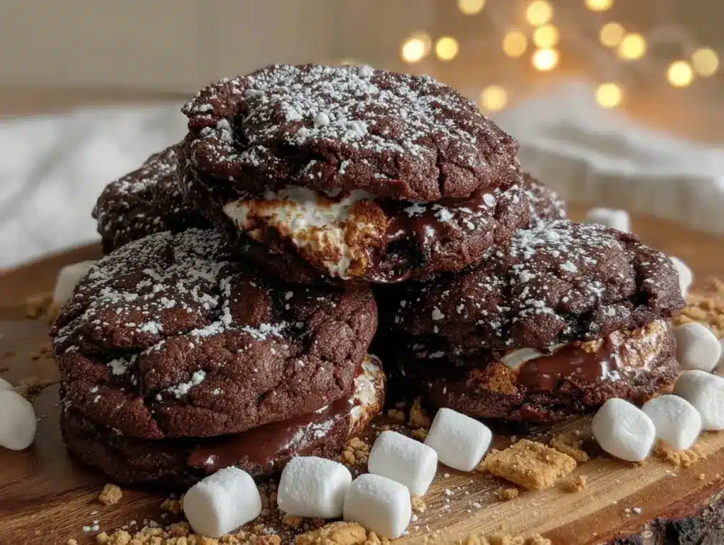 stuffed smores cookies - featured image