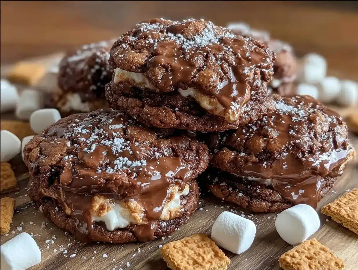 stuffed smores cookies preparation steps