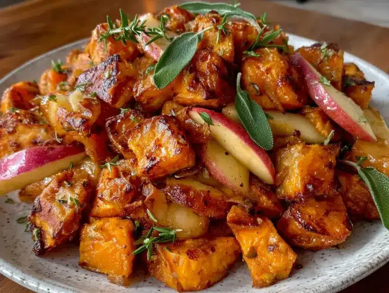 sweet potato hash with apples and sage - featured image