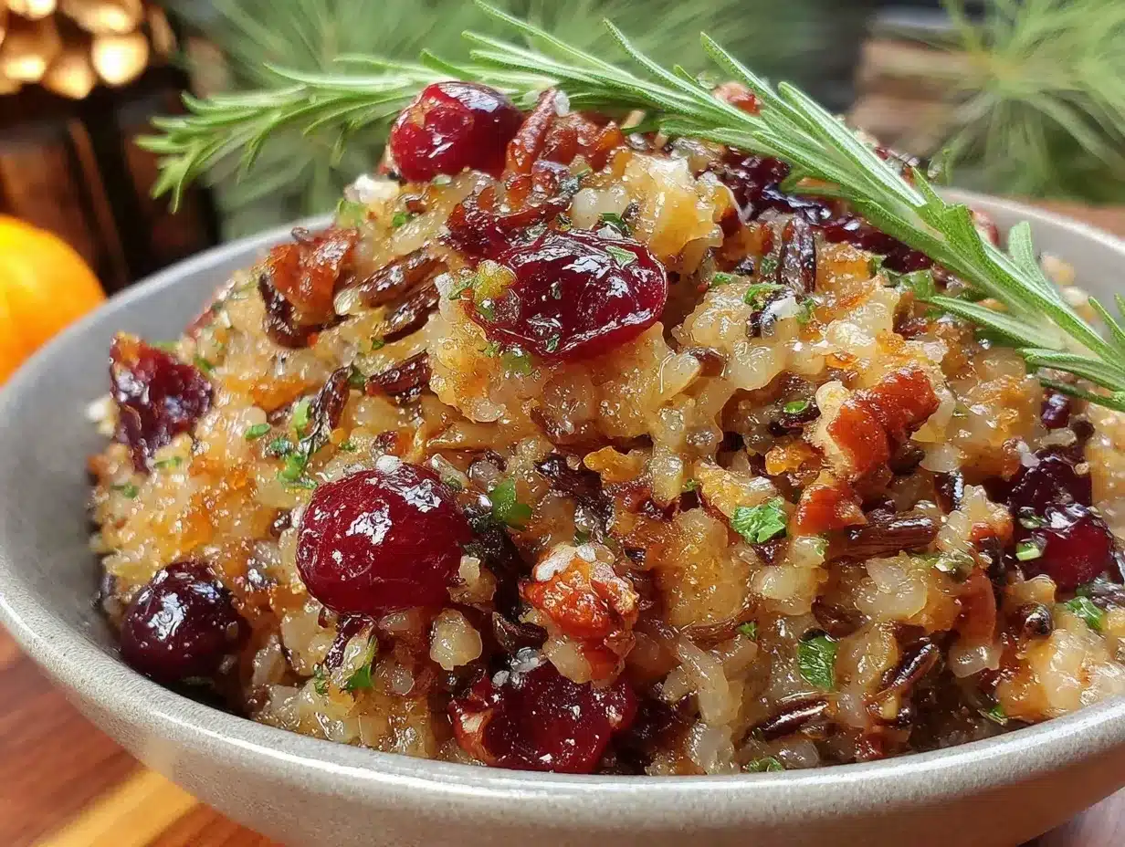 wild rice and cranberry stuffing preparation steps