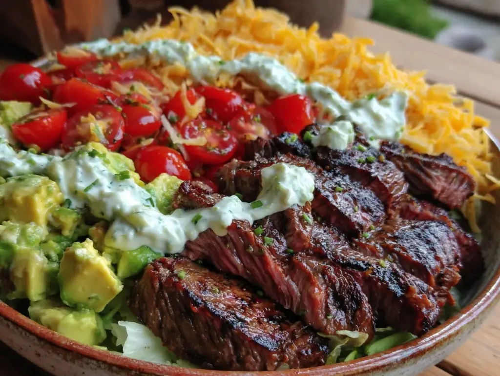 bold spicy ranch taco steak bowl - featured image