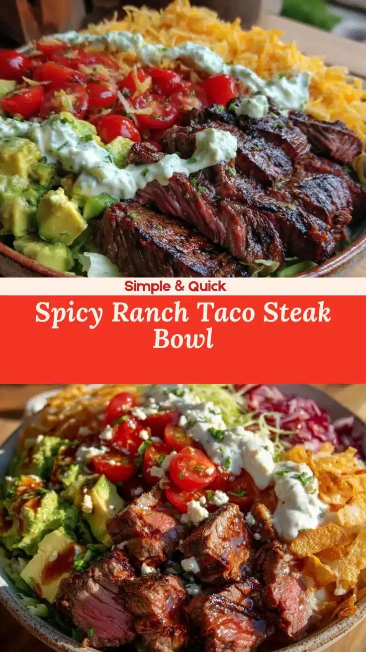 bold spicy ranch taco steak bowl recipe