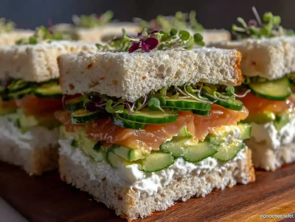 bridal shower finger sandwiches - featured image
