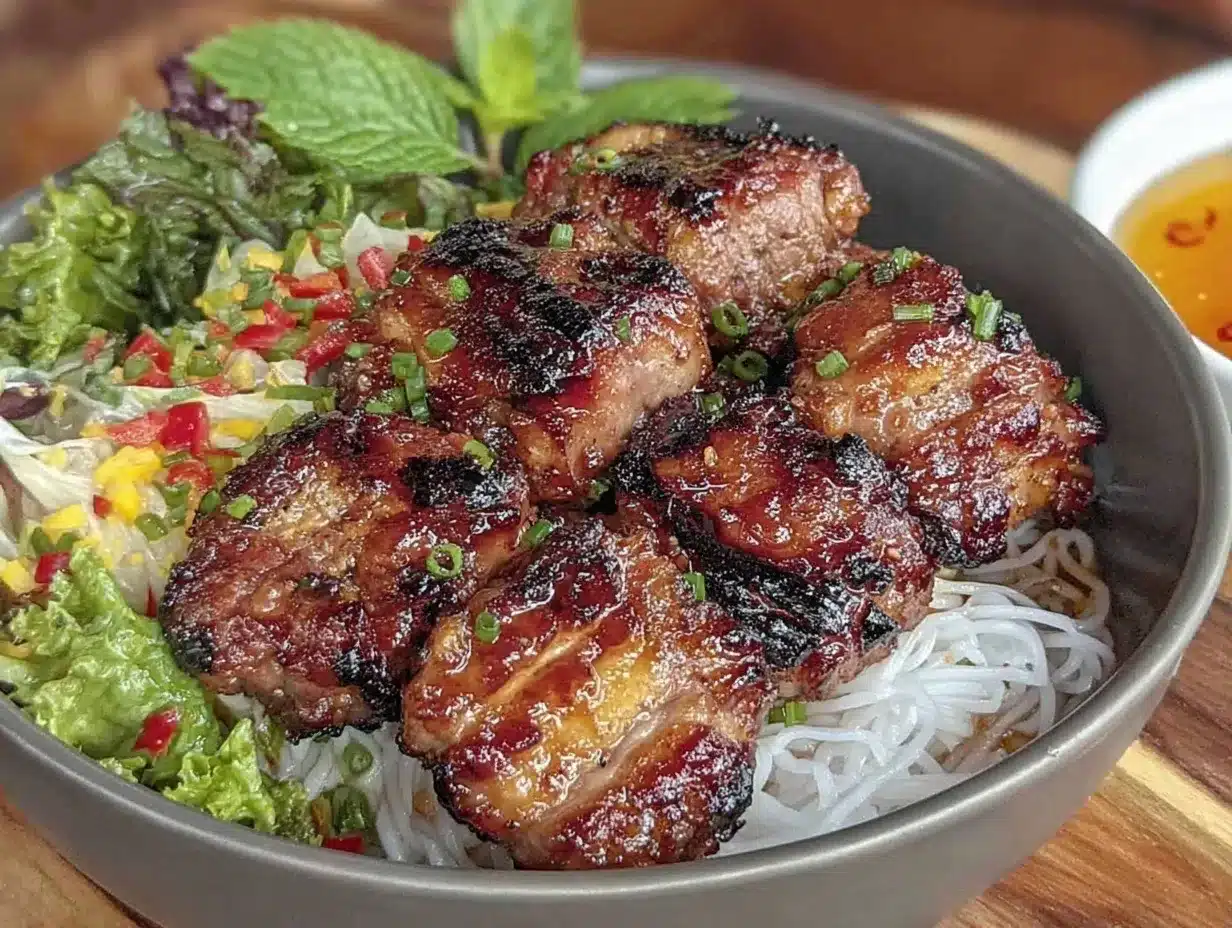 Bun Cha grilled pork noodles preparation steps