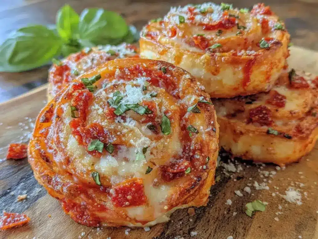 cheesy pizza pinwheels - featured image
