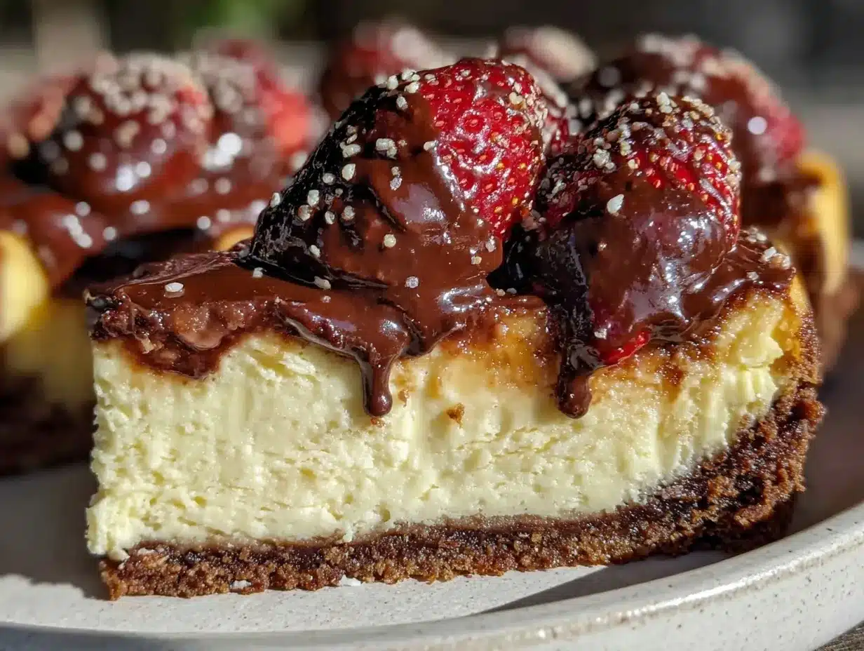 chocolate covered strawberry cheesecake preparation steps