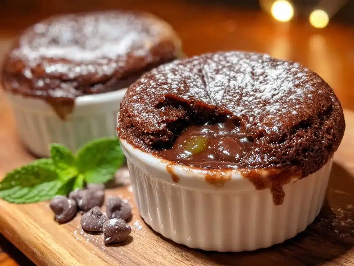 chocolate soufflé for two preparation steps
