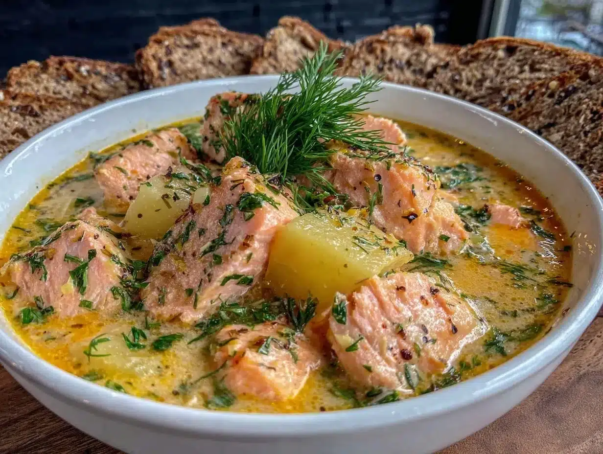 creamy finnish salmon soup preparation steps