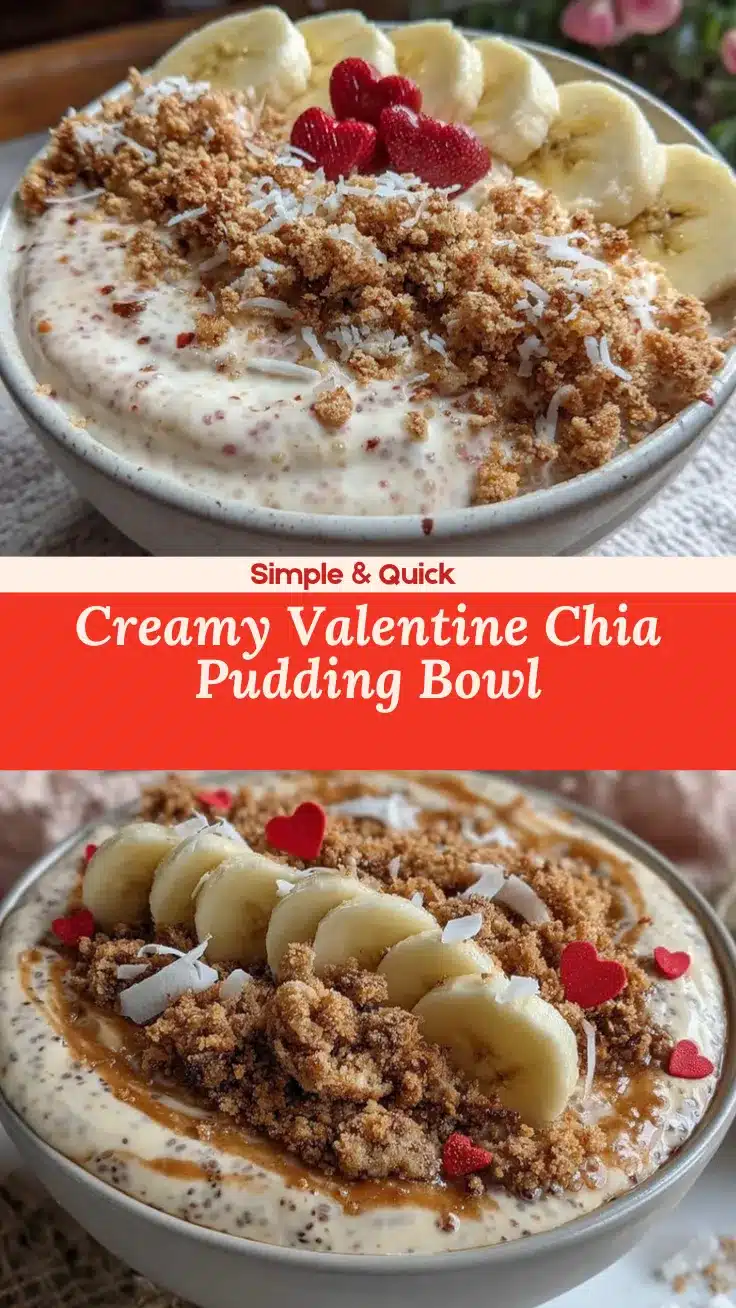 creamy Valentine chia pudding bowl recipe