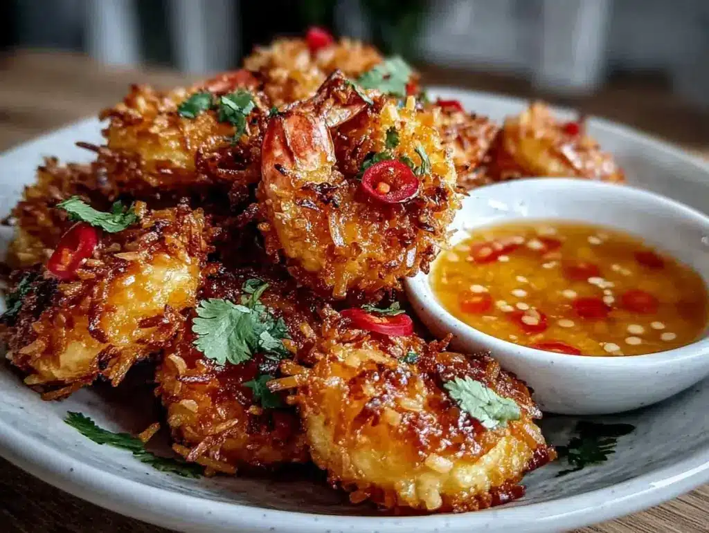 crispy coconut shrimp recipe - featured image