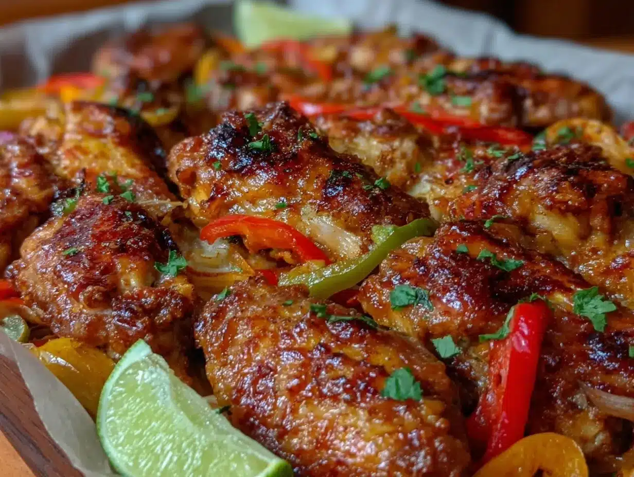 crispy sheet pan chicken wing fajitas preparation steps