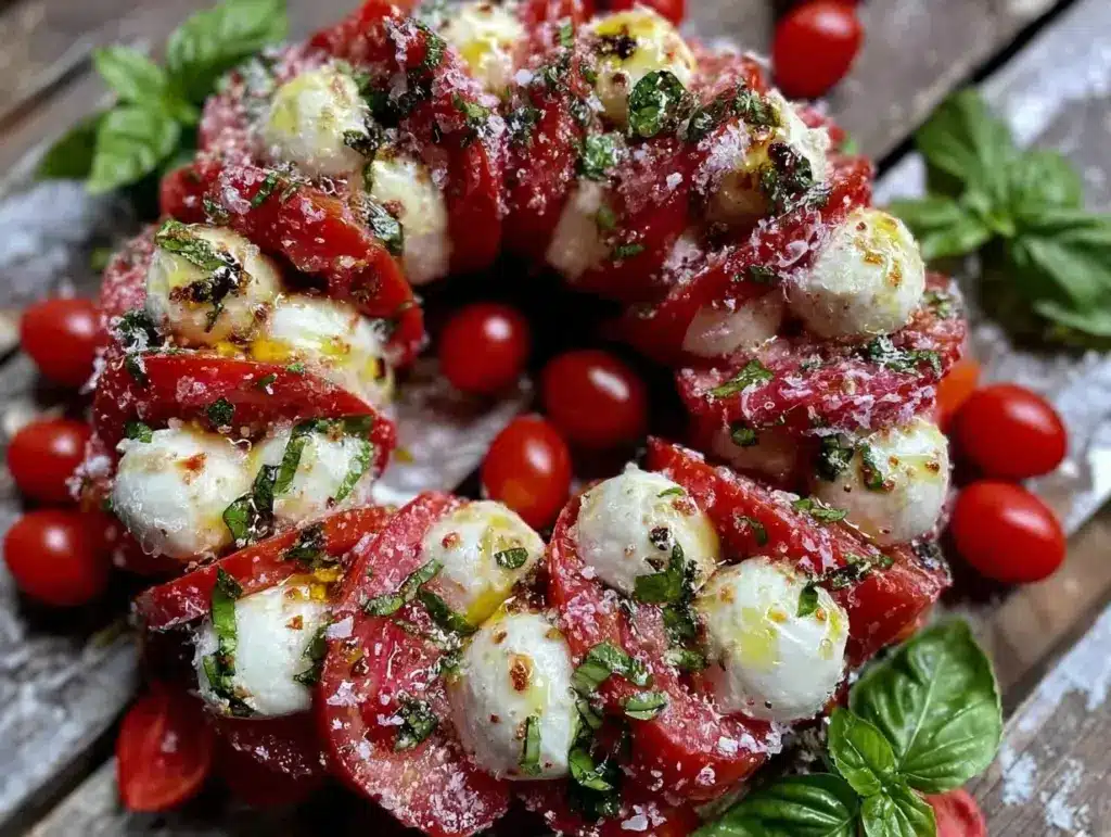 festive Caprese wreath platter - featured image