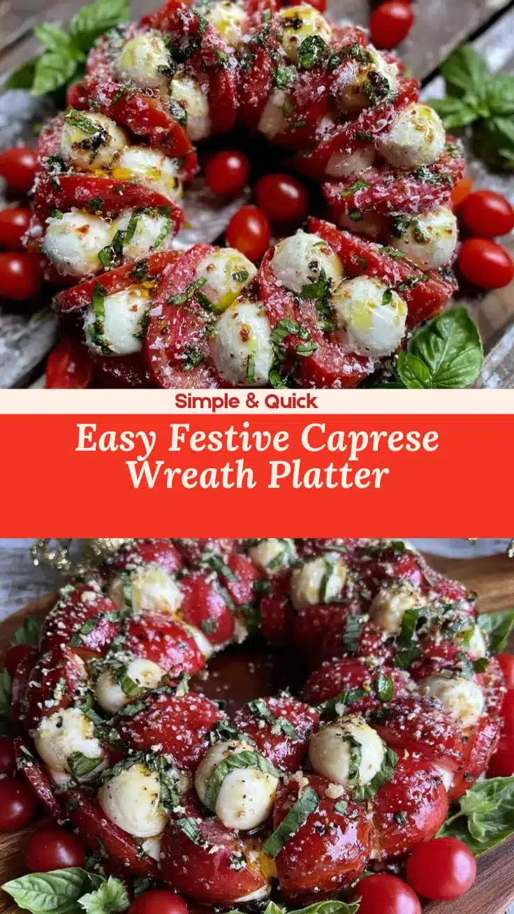 festive Caprese wreath platter recipe