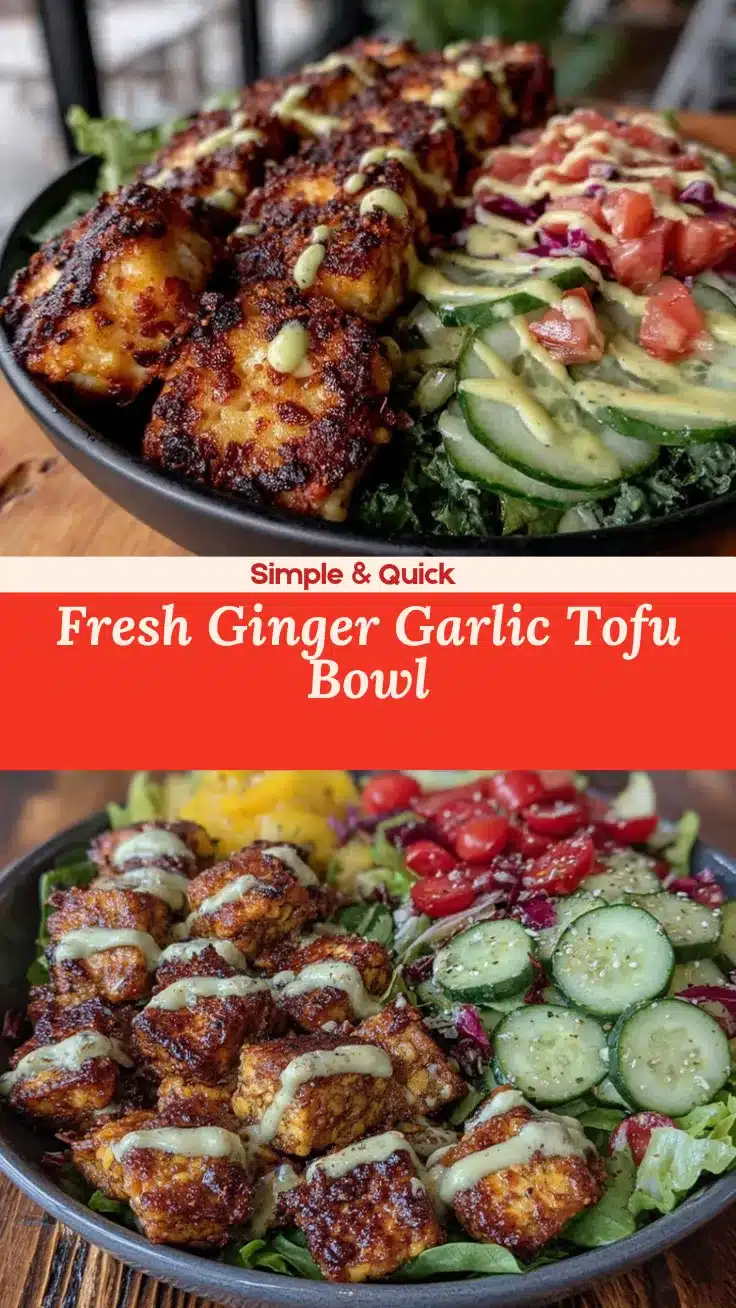 fresh ginger garlic tofu bowl recipe
