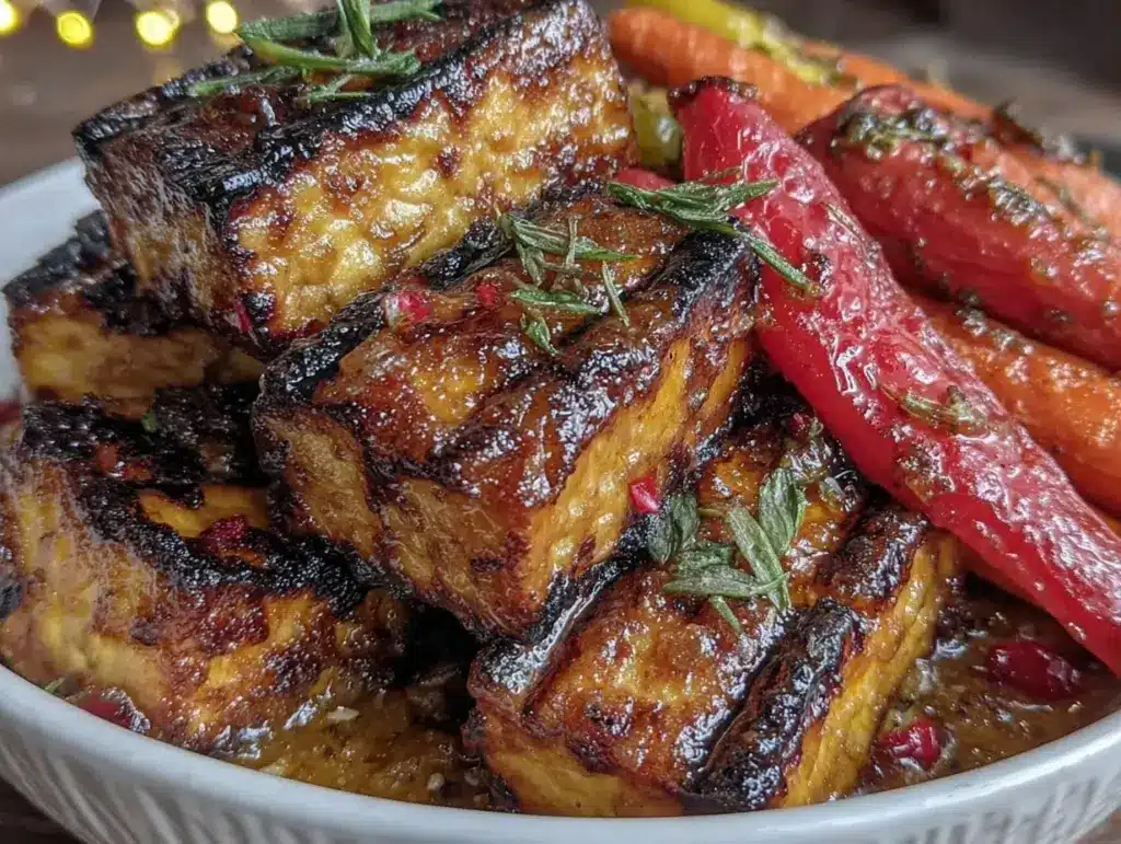 ginger garlic tofu dinner bowl - featured image
