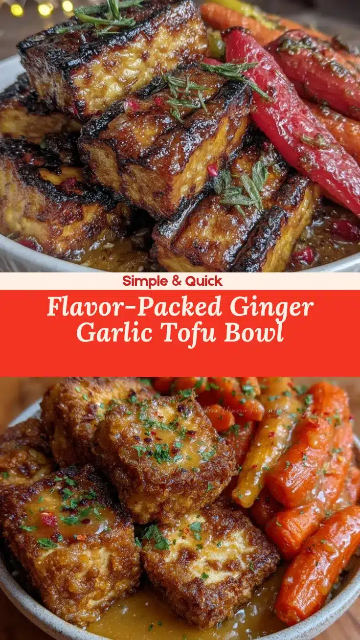 ginger garlic tofu dinner bowl recipe