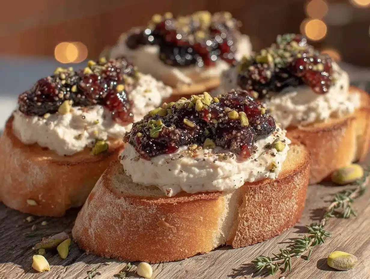 goat cheese crostini with fig jam preparation steps