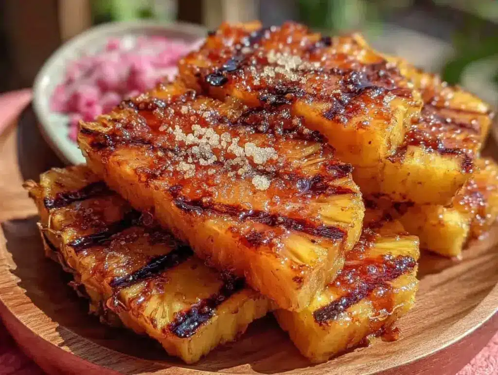 grilled pineapple with brown sugar - featured image