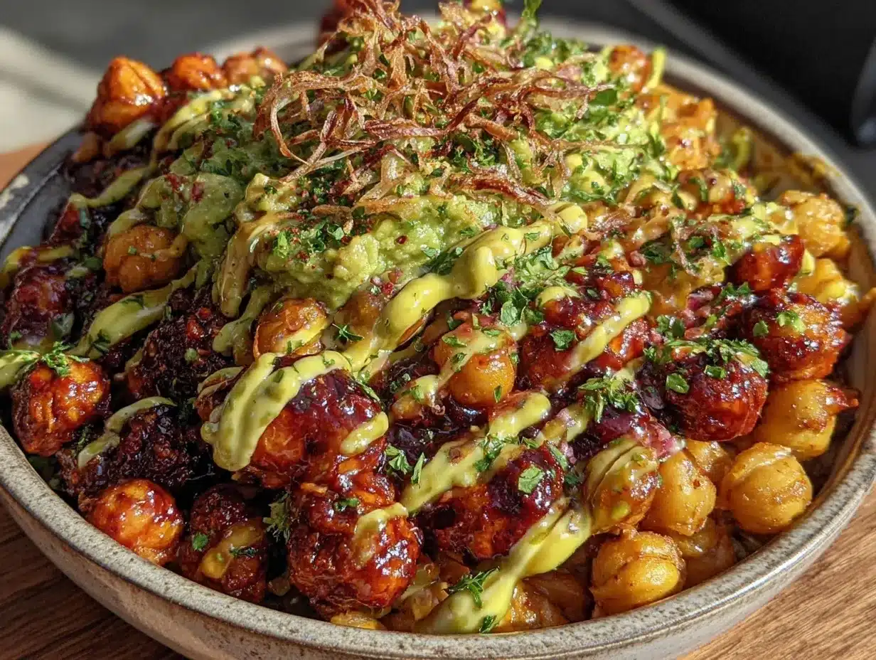 harissa chickpea dinner bowl preparation steps