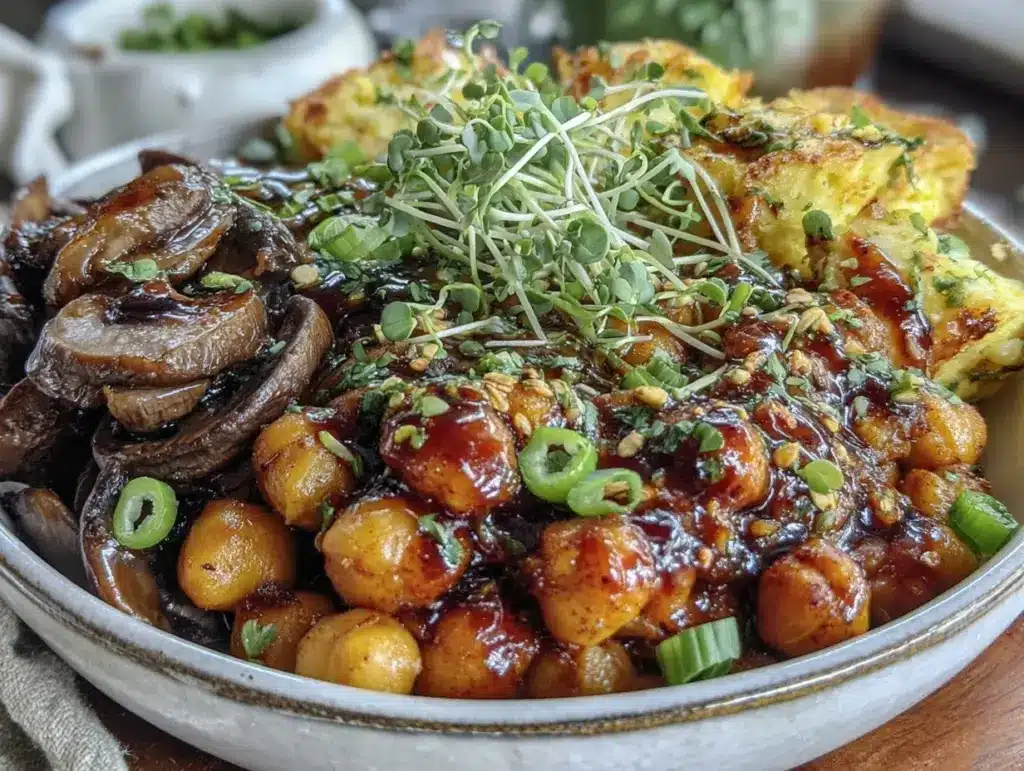 harissa chickpeas dinner bowl - featured image