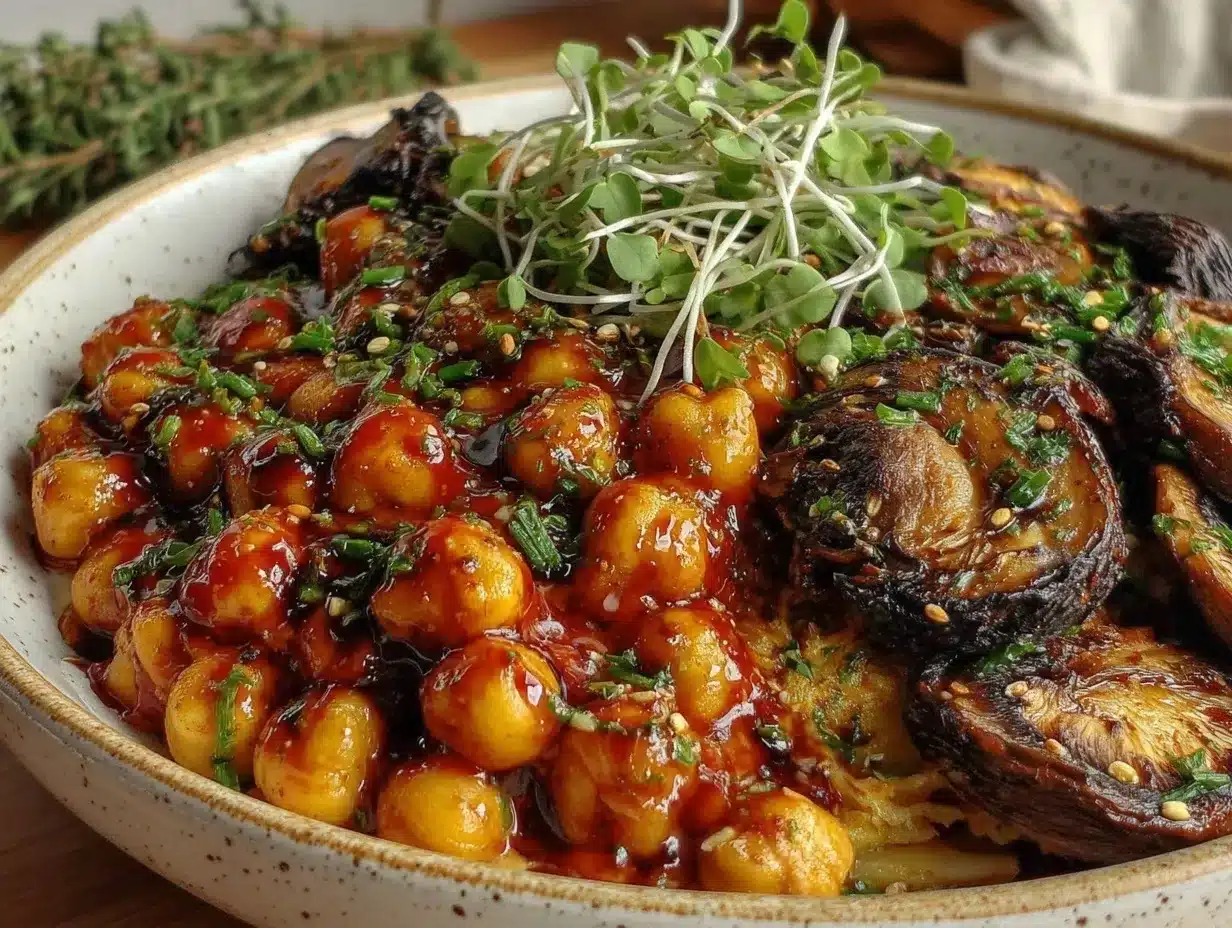 harissa chickpeas dinner bowl preparation steps