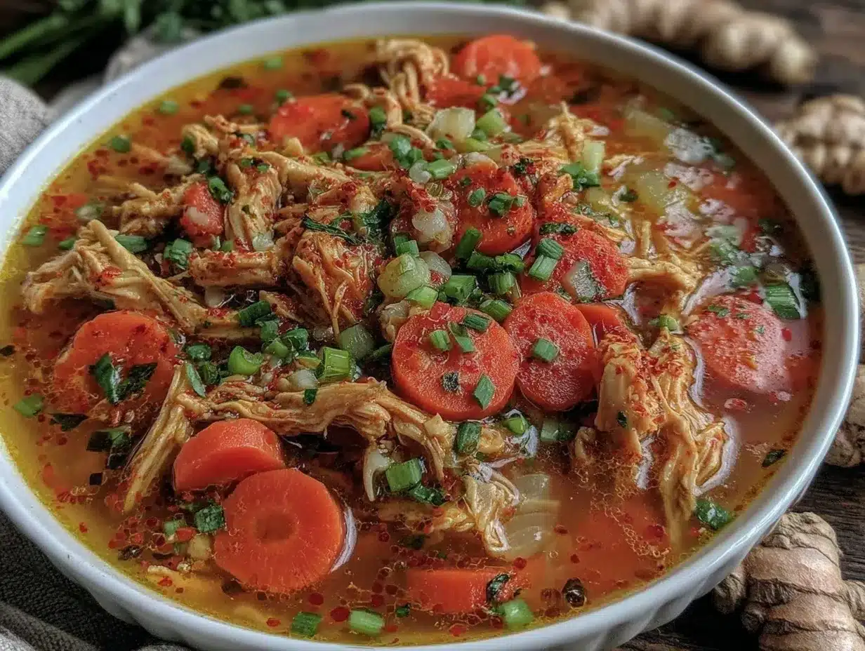 healing turmeric ginger chicken soup preparation steps