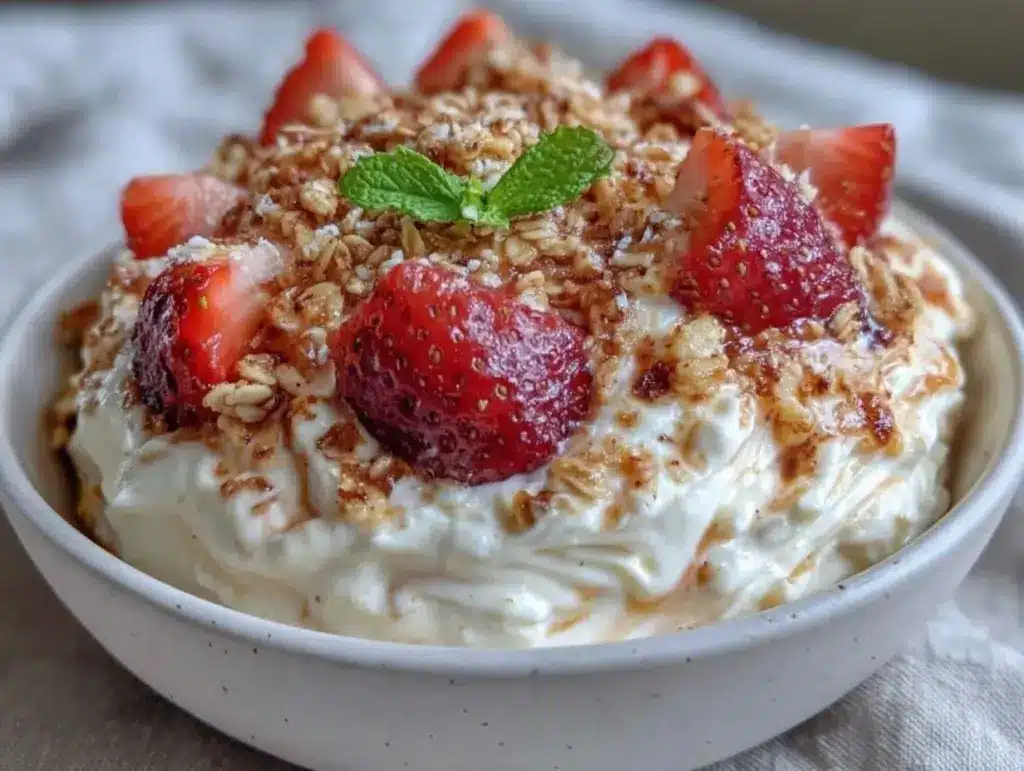 healthy Valentines Greek yogurt bowl - featured image