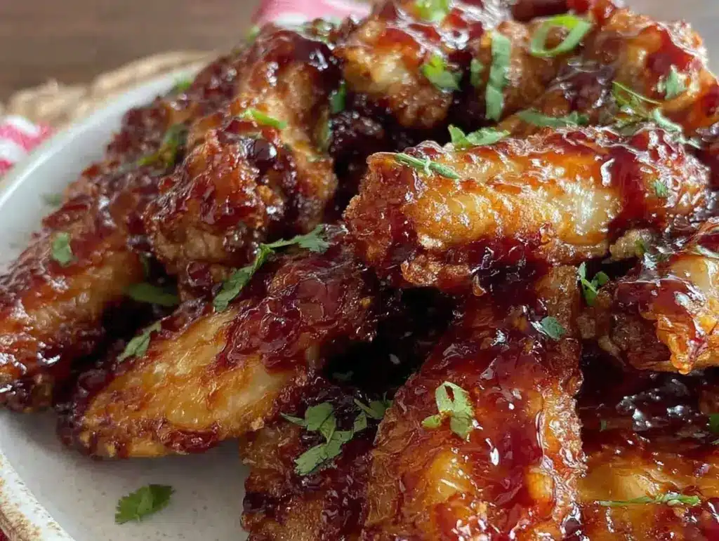 honey sriracha glazed wings - featured image