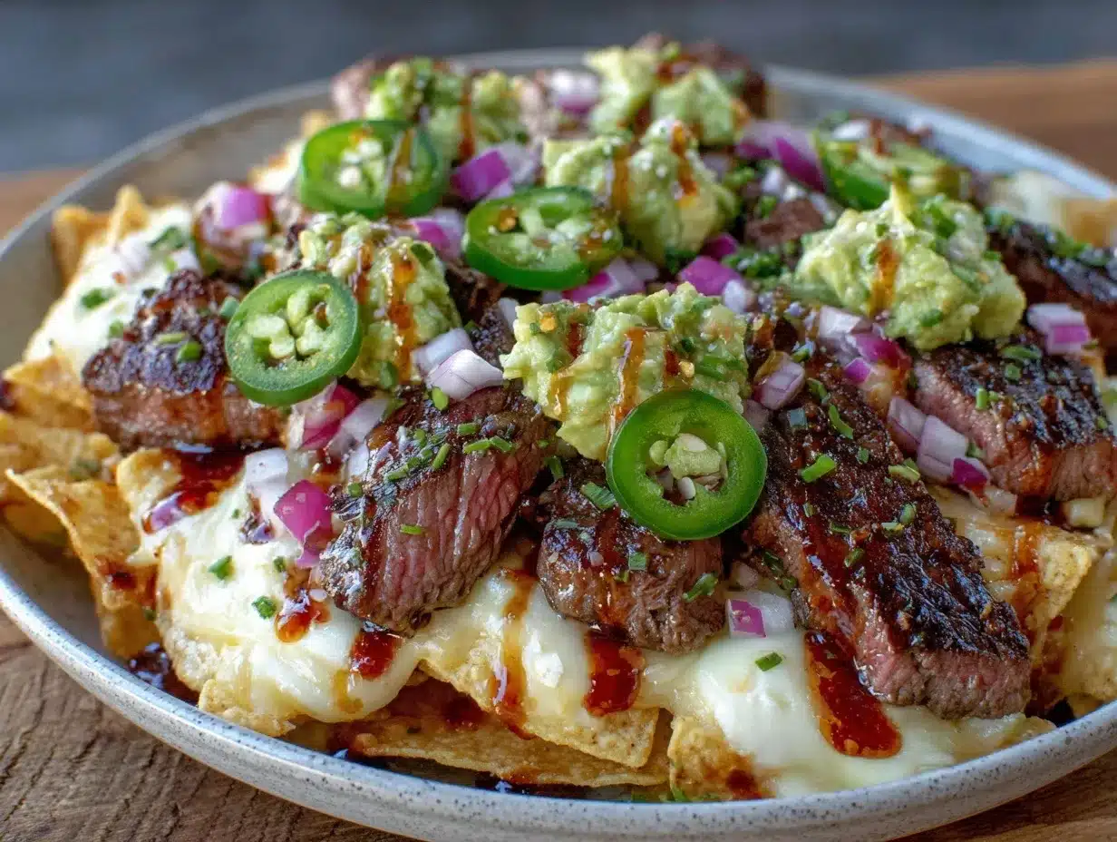 loaded steak nacho party bowl preparation steps