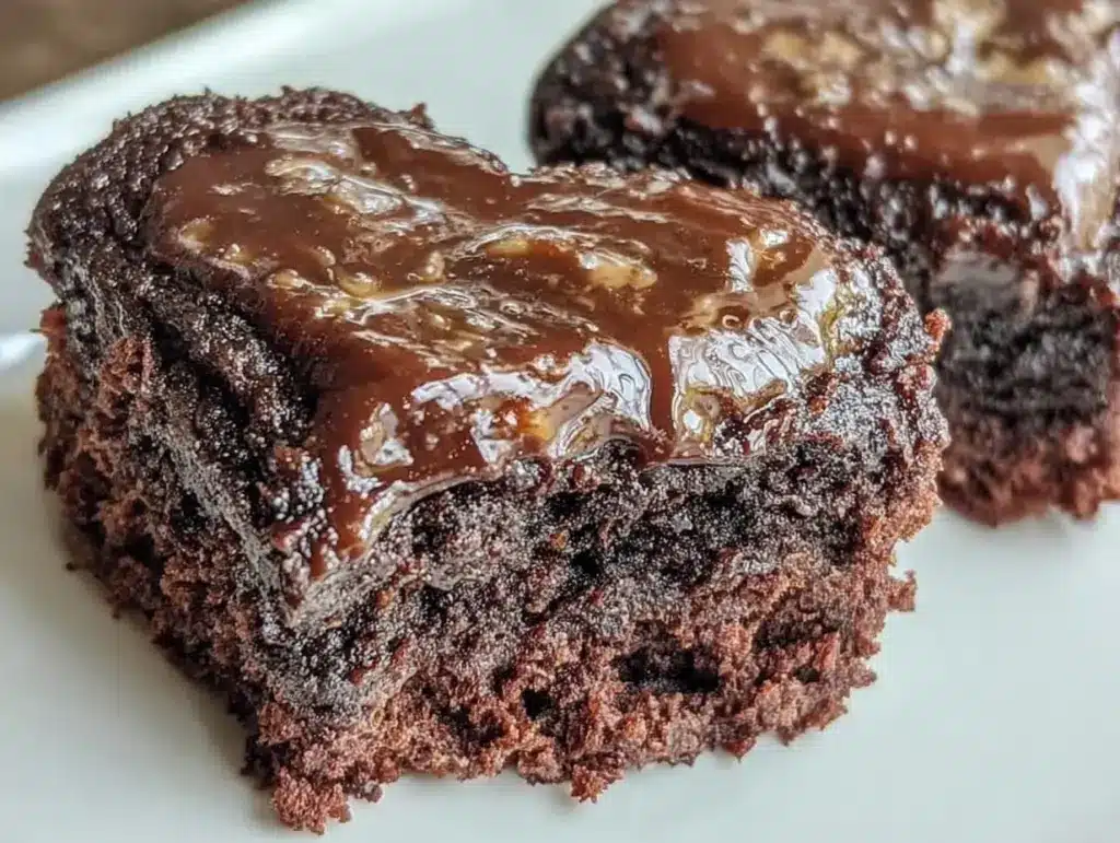 mini heart brownies with ganache - featured image
