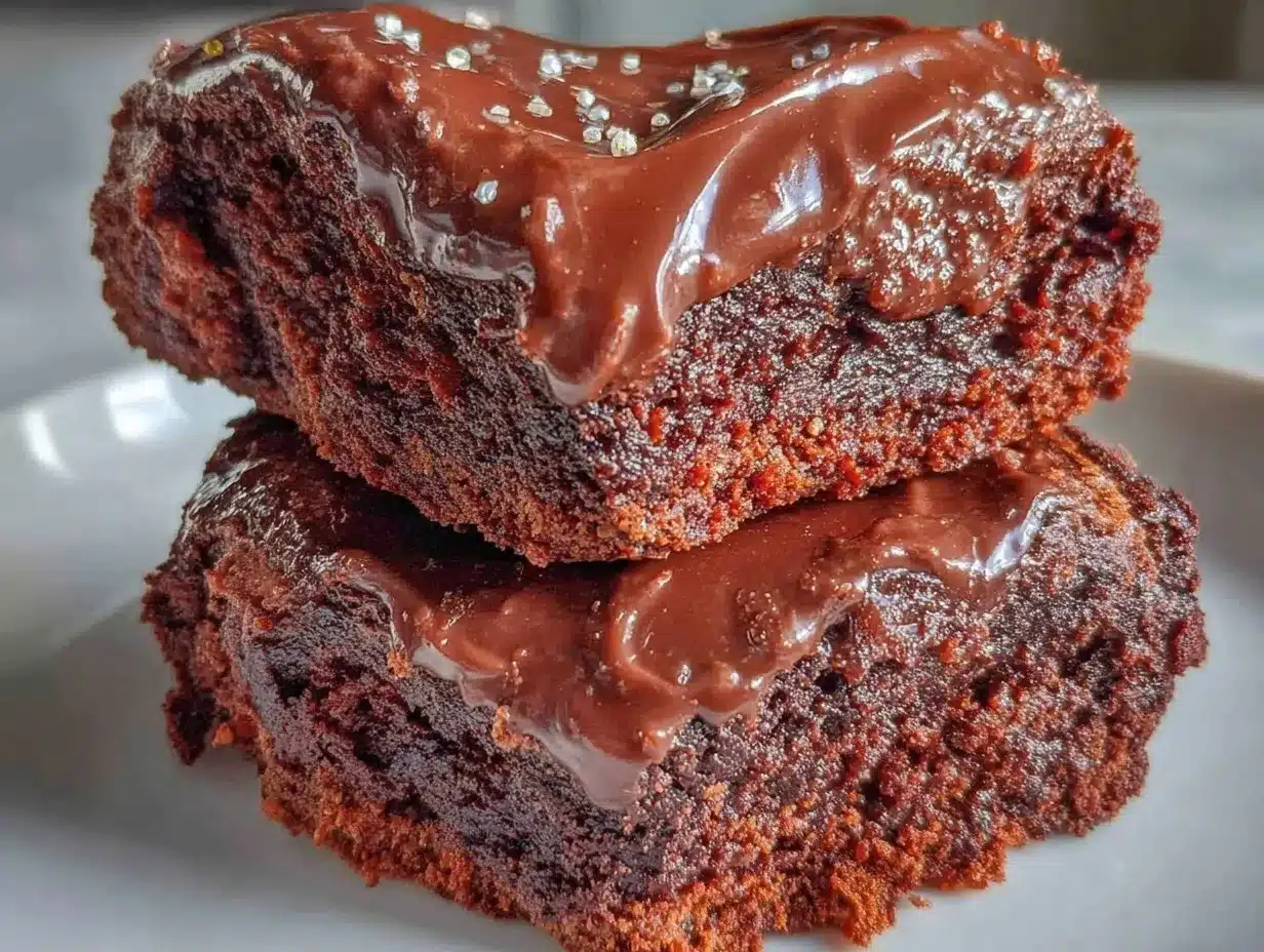 mini heart brownies with ganache preparation steps