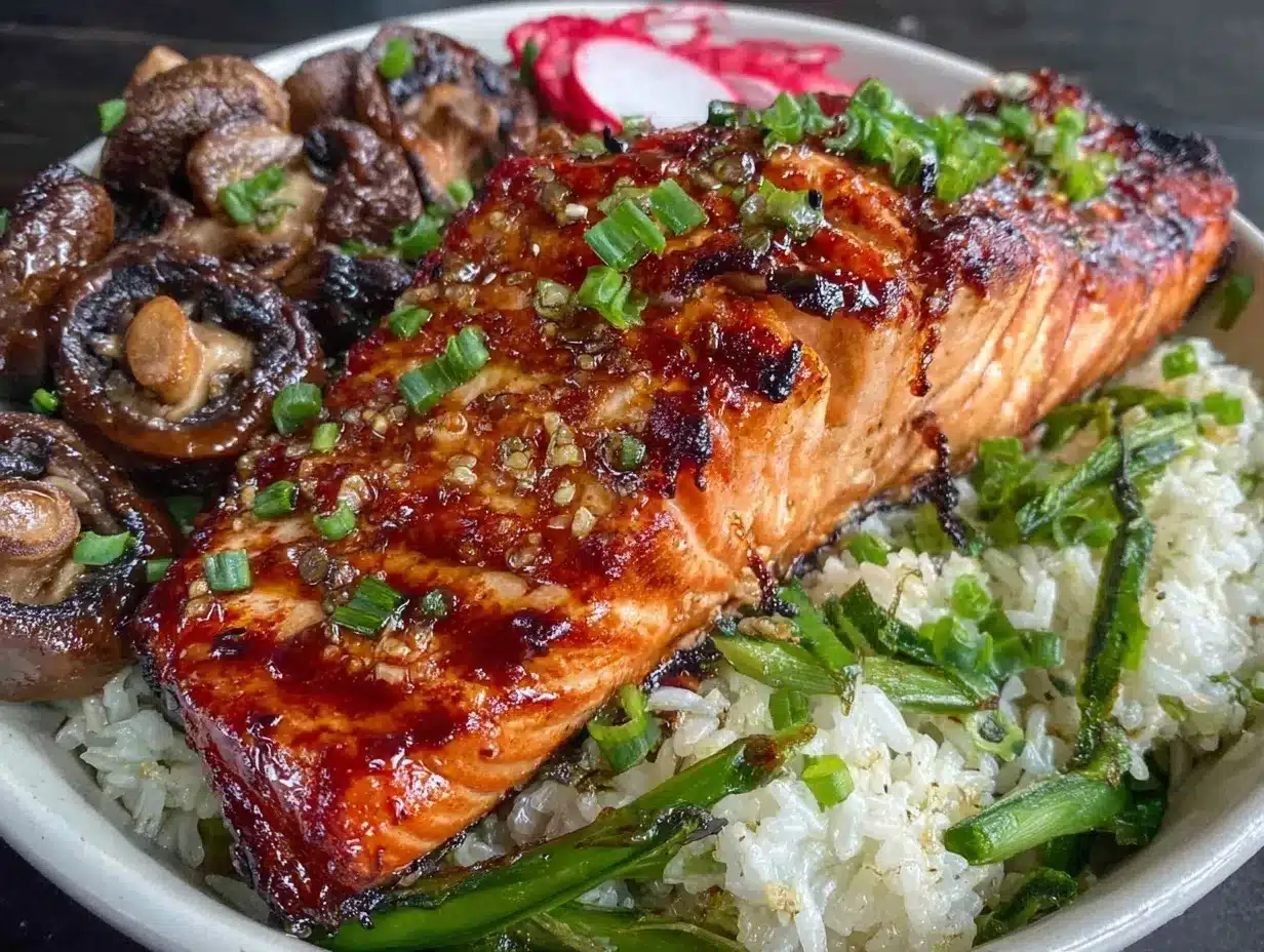 miso-glazed salmon dinner bowl preparation steps