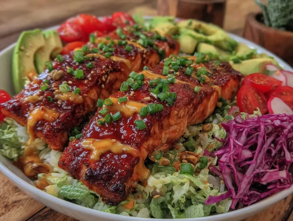 miso-glazed salmon ranch taco bowl - featured image