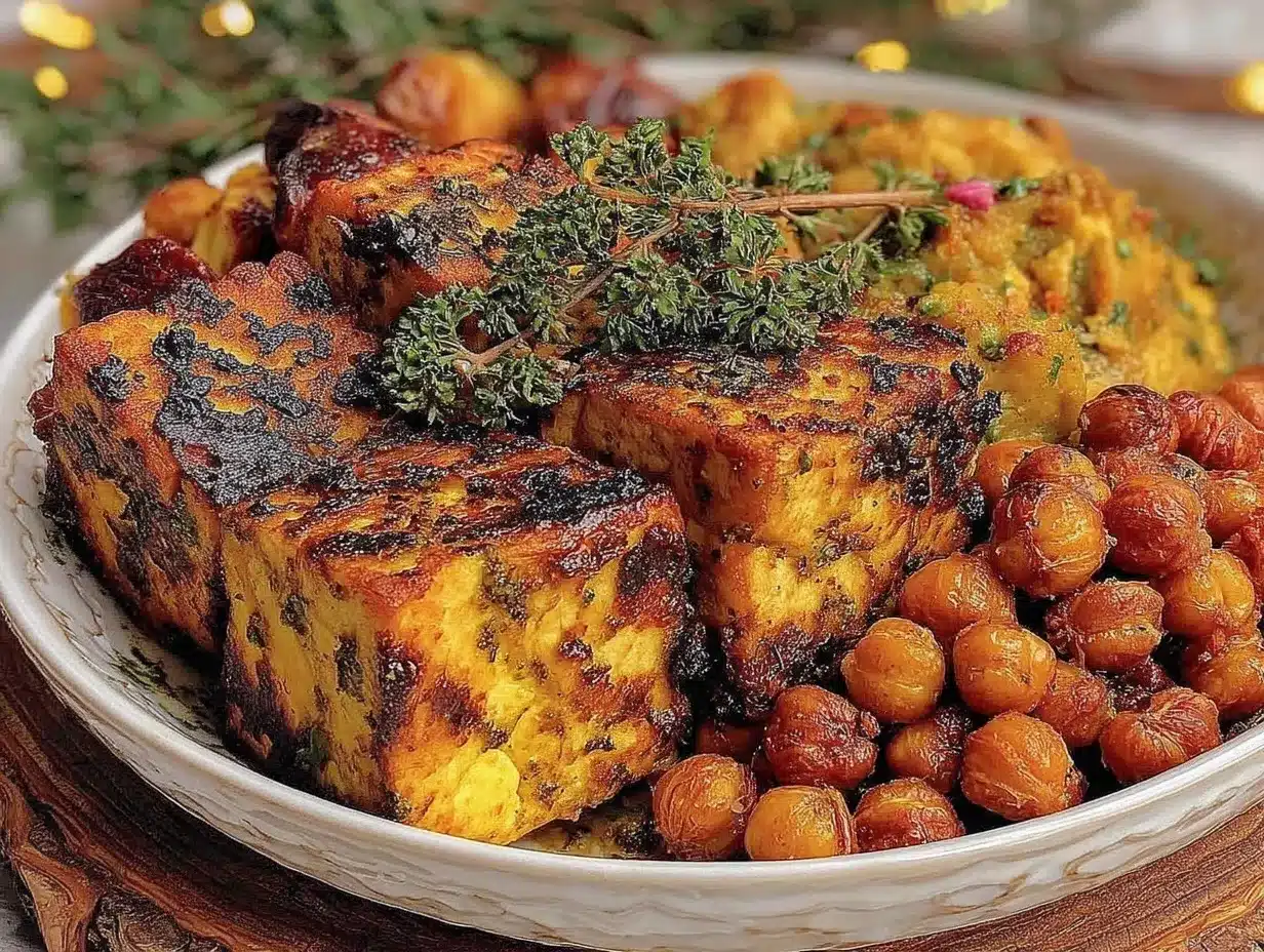 New Years Day Dinner Bowl with Ginger Garlic Tofu preparation steps