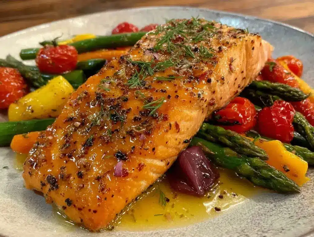 omega-3 salmon with roasted vegetables - featured image