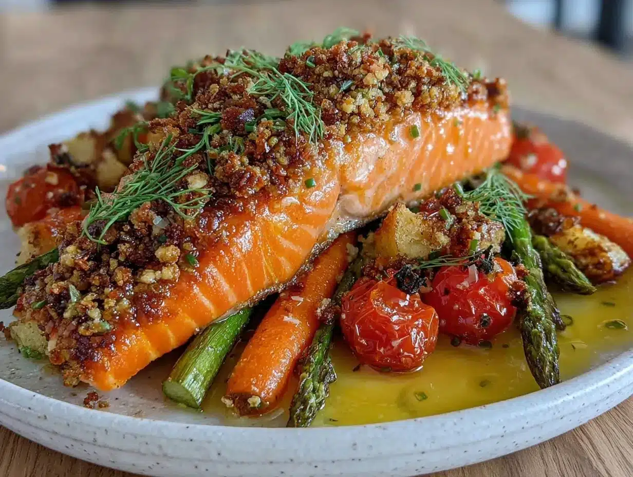 omega-3 salmon with roasted vegetables preparation steps