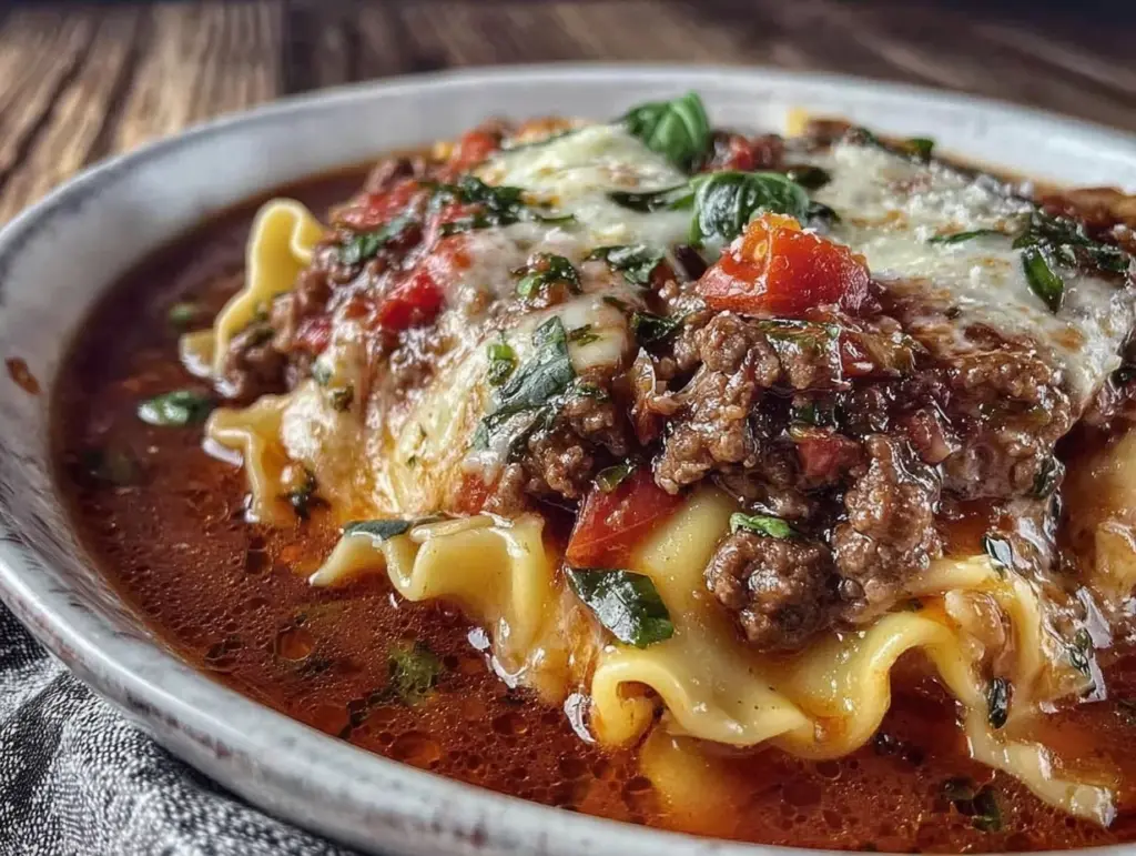 one pot lasagna soup - featured image