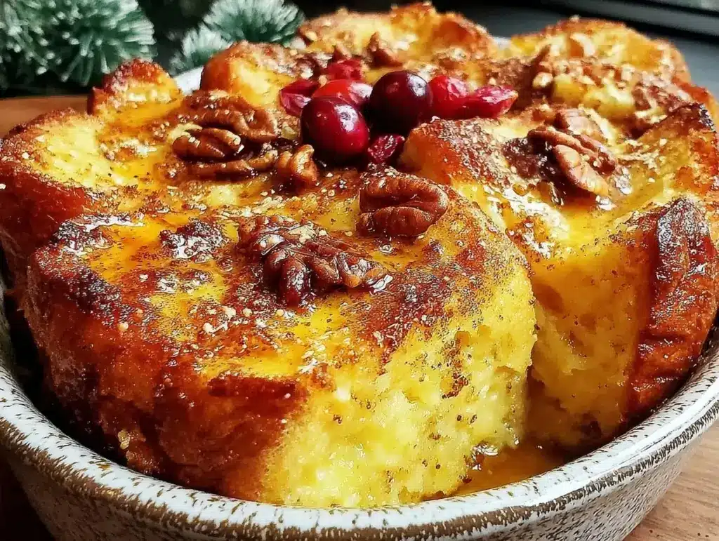 overnight eggnog French toast bake - featured image